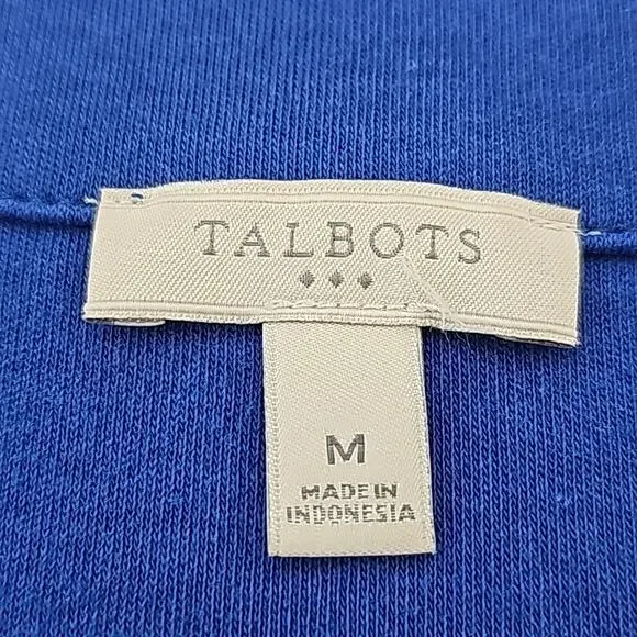 Talbots Womens Sz M Royal Blue Lace Bell Sleeves 100% Cotton Knee Length Dress - Picture 4 of 10